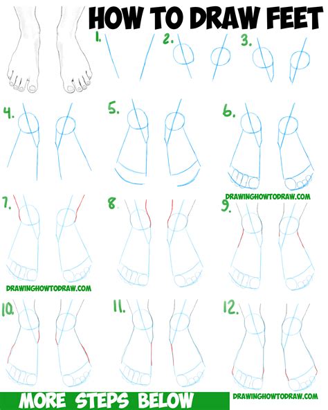 feet drawing step by step|foot drawing for beginners.